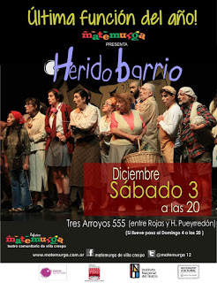 Ultima función del año de “Herido barrio”