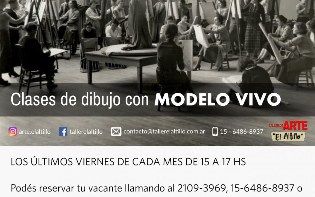 Clase de dibujo con modelo vivo
