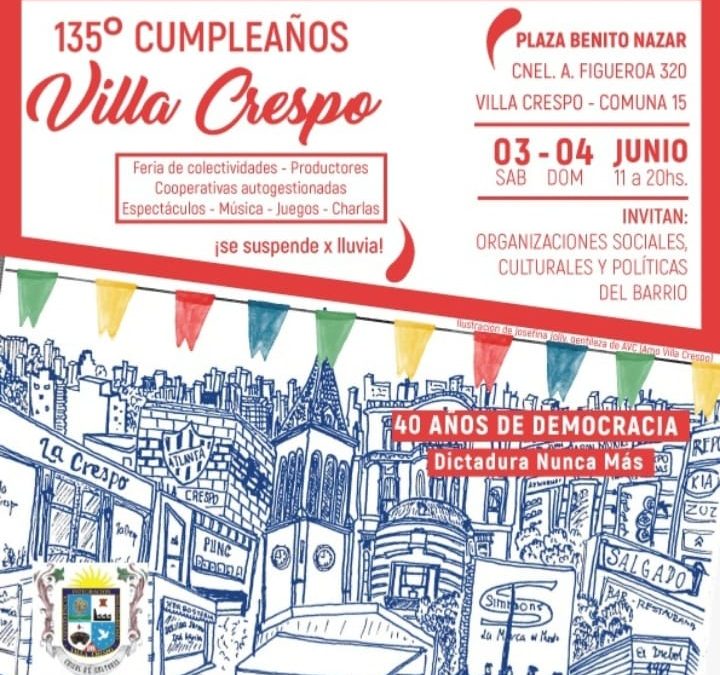 Villa Crespo festeja sus 135 años