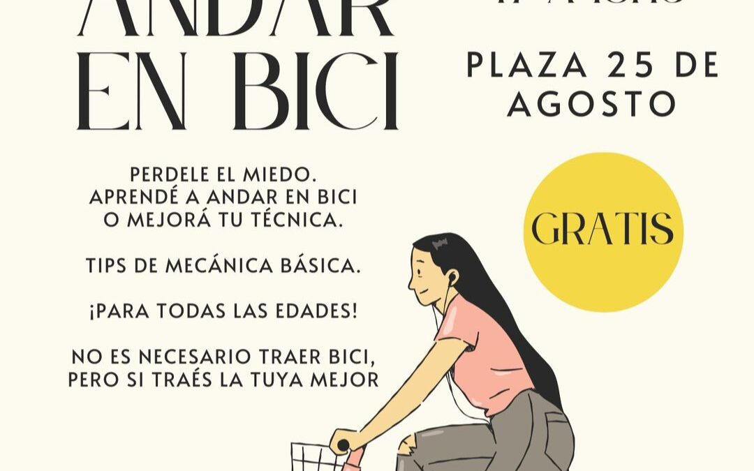 Taller para aprender a andar en bici en la Plaza 25 de Agosto