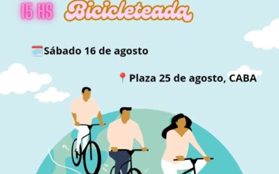 Taller y bicicleteada en la plaza 25 de Agosto